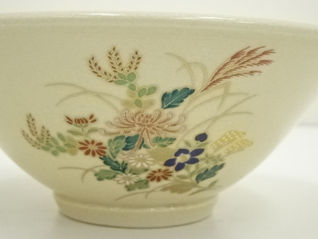 道具 ] - 道具 薩摩焼 永田窯造 色絵秋草茶碗（共箱） | ネット